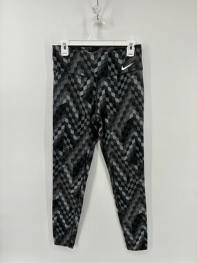 Nike Dri-Fit Black & Gray Geometric Print Leggings